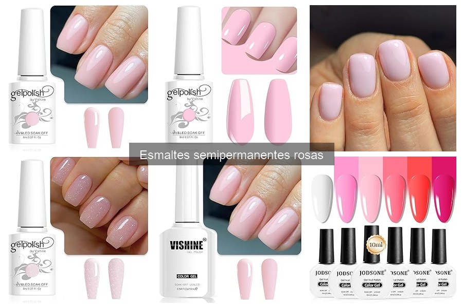 Comparativa de esmaltes semipermanentes rosas según precio