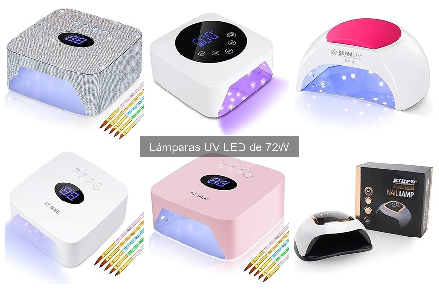 ¿Cuánto se tarda en curar con lámpara UV LED de 72W?